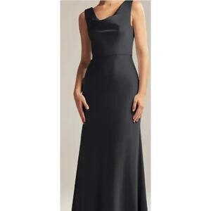 AW BRIDAL 8 M black Maura formal party wedding gala guest maxi dress NEW B130